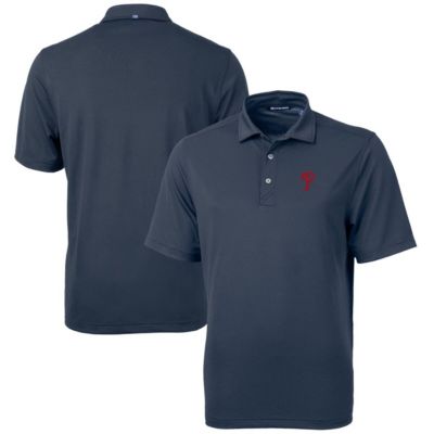 Cutter & Buck Men's MLB Philadelphia Phillies Big & Tall Virtue Eco Pique Recycled Polo, Navy Blue, 3XL Tall