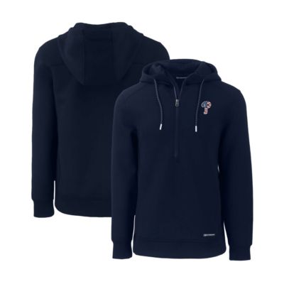 Cutter & Buck Men's MLB Philadelphia Phillies Stars & Stripes Roam Eco Half-Zip Recycled Pullover Hoodie, Navy Blue, 2XL