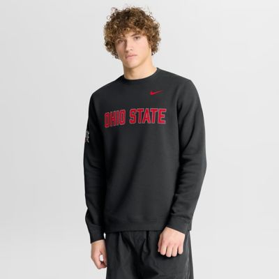 Men's NCAA Nike Ohio State Buckeyes 2026 Sideline Club Sweatshirt, Black, 2XL