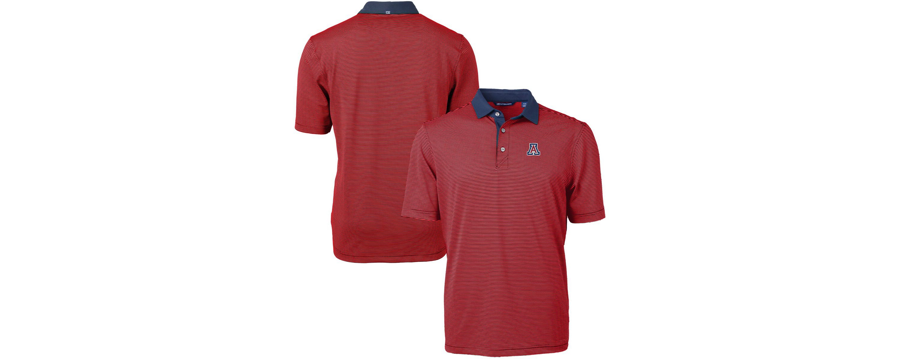 NCAA Arizona Wildcats Big & Tall Virtue Eco Pique Micro Stripe Recycled Polo