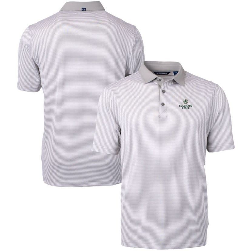 NCAA Colorado State Rams Big & Tall Virtue Eco Pique Micro Stripe Recycled Polo