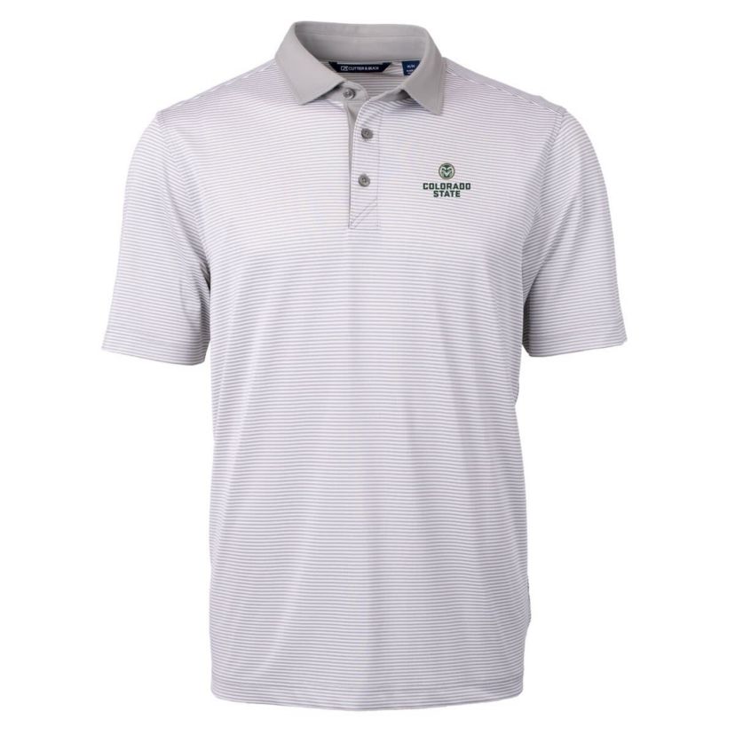 NCAA Colorado State Rams Big & Tall Virtue Eco Pique Micro Stripe Recycled Polo