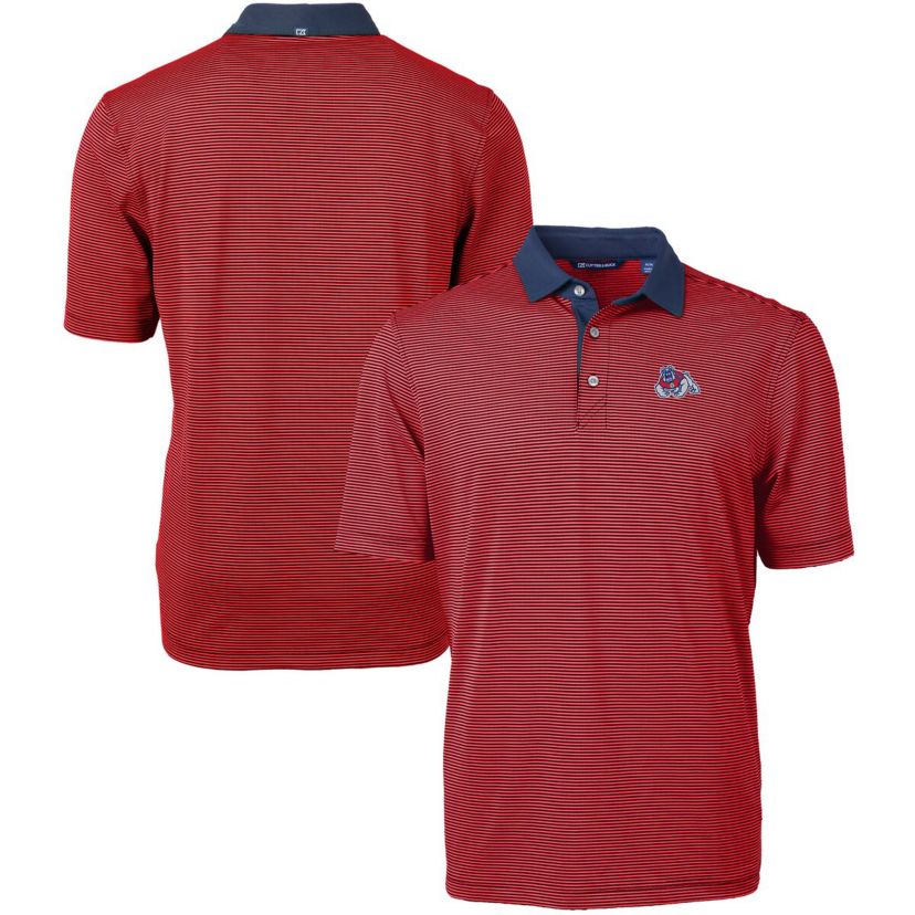 NCAA Fresno State Bulldogs Big & Tall Virtue Eco Pique Micro Stripe Recycled Polo