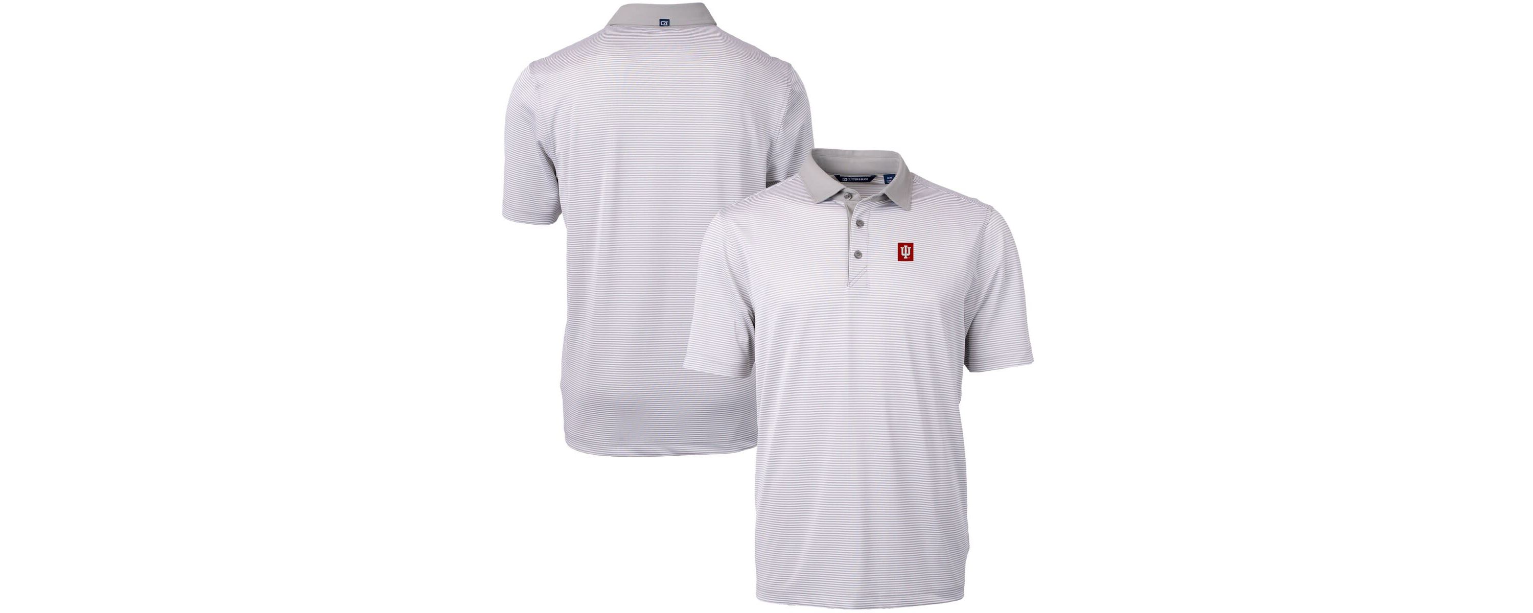 NCAA Indiana Hoosiers Big & Tall Virtue Eco Pique Micro Stripe Recycled Polo
