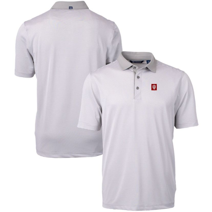 NCAA Indiana Hoosiers Big & Tall Virtue Eco Pique Micro Stripe Recycled Polo