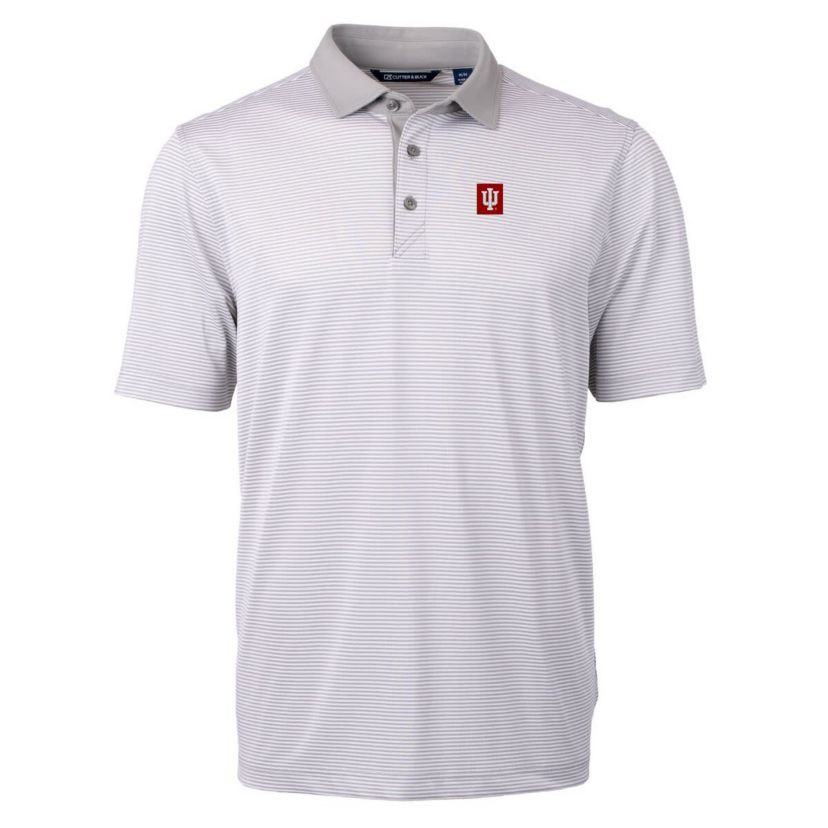 NCAA Indiana Hoosiers Big & Tall Virtue Eco Pique Micro Stripe Recycled Polo