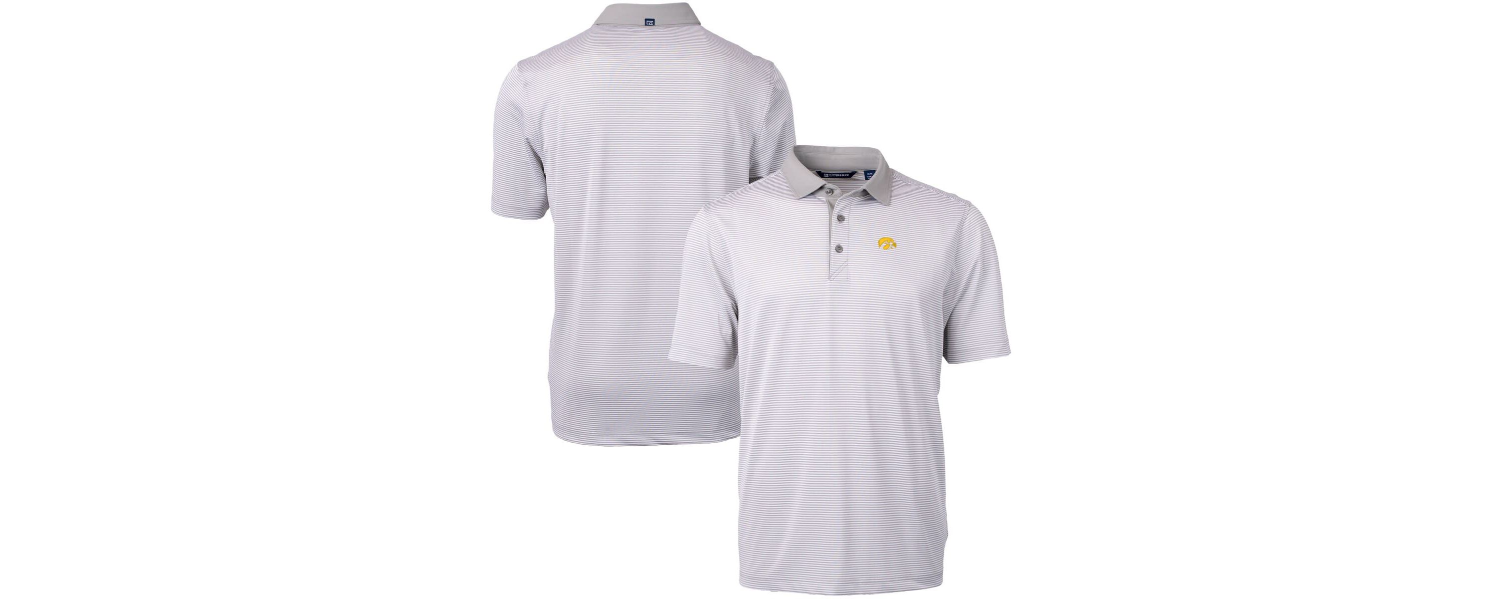 NCAA Iowa Hawkeyes Big & Tall Virtue Eco Pique Micro Stripe Recycled Polo