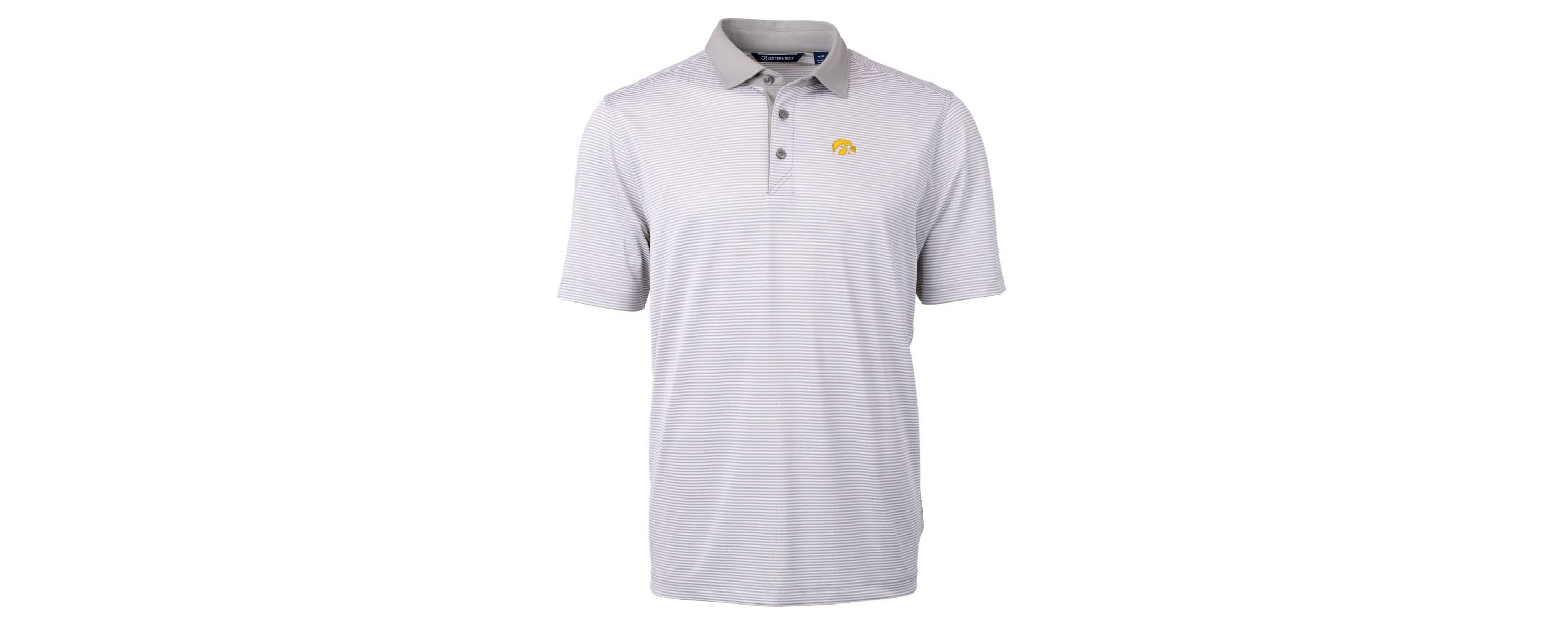 NCAA Iowa Hawkeyes Big & Tall Virtue Eco Pique Micro Stripe Recycled Polo