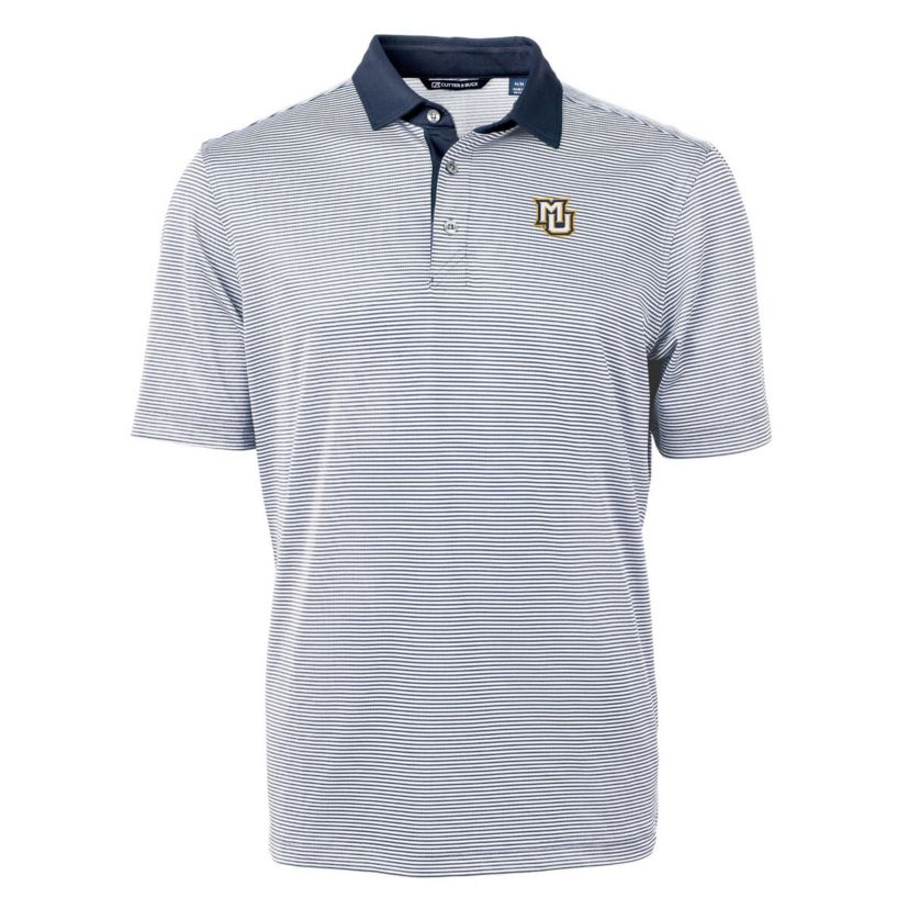 NCAA Marquette Golden Eagles Big & Tall Virtue Eco Pique Micro Stripe Recycled Polo