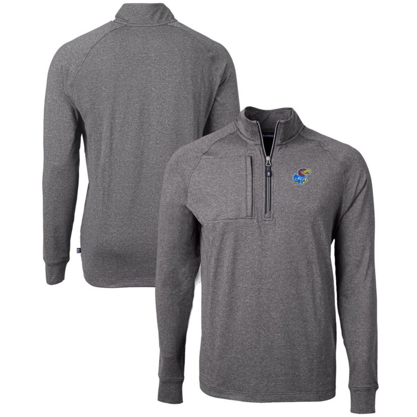 NCAA Kansas Jayhawks Big & Tall Adapt Eco Knit Quarter-Zip Pullover Top