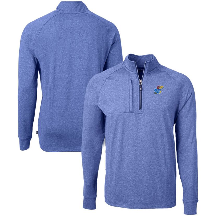 NCAA Kansas Jayhawks Big & Tall Adapt Eco Knit Quarter-Zip Pullover Top