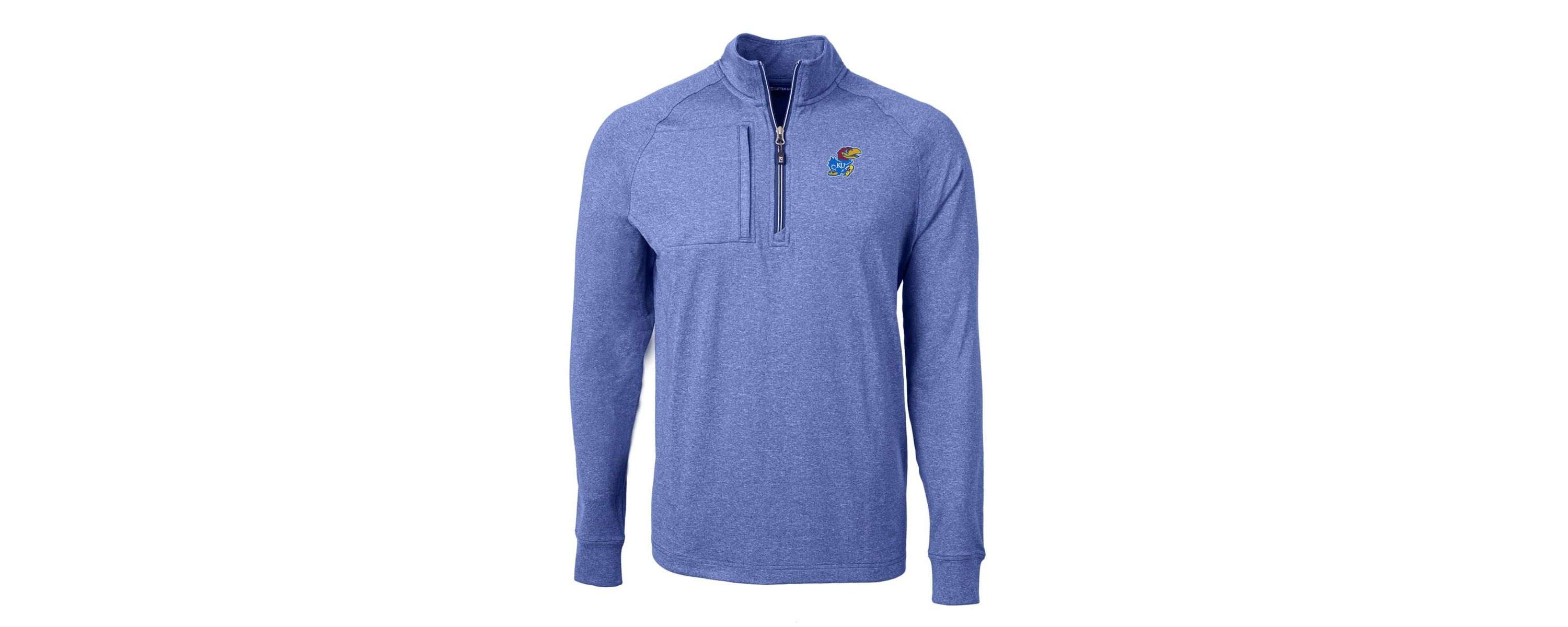 NCAA Kansas Jayhawks Big & Tall Adapt Eco Knit Quarter-Zip Pullover Top