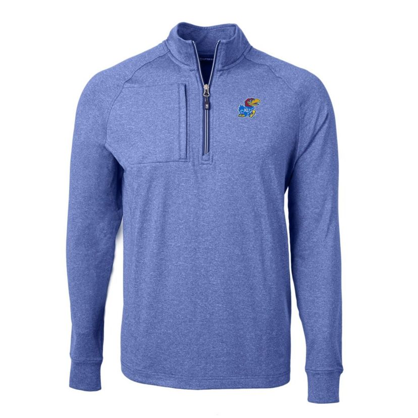 NCAA Kansas Jayhawks Big & Tall Adapt Eco Knit Quarter-Zip Pullover Top