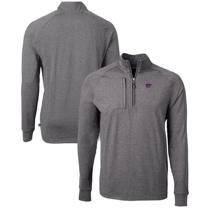 NCAA Kansas State Wildcats Big & Tall Adapt Eco Knit Quarter-Zip Pullover Top