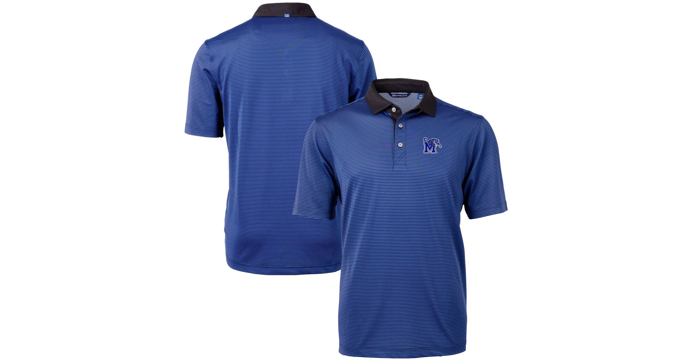 NCAA Memphis Tigers Big & Tall Virtue Eco Pique Micro Stripe Recycled Polo