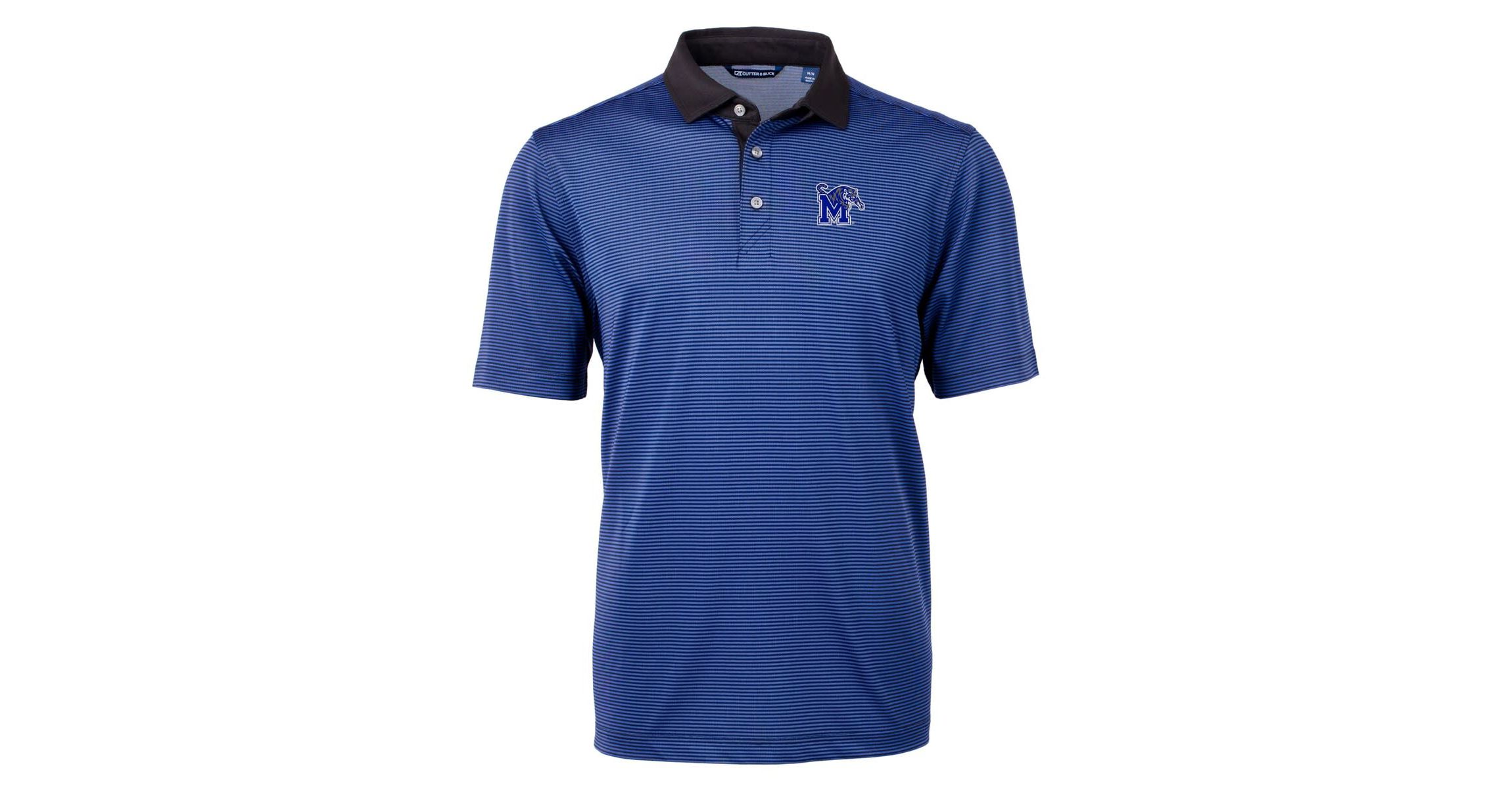 NCAA Memphis Tigers Big & Tall Virtue Eco Pique Micro Stripe Recycled Polo