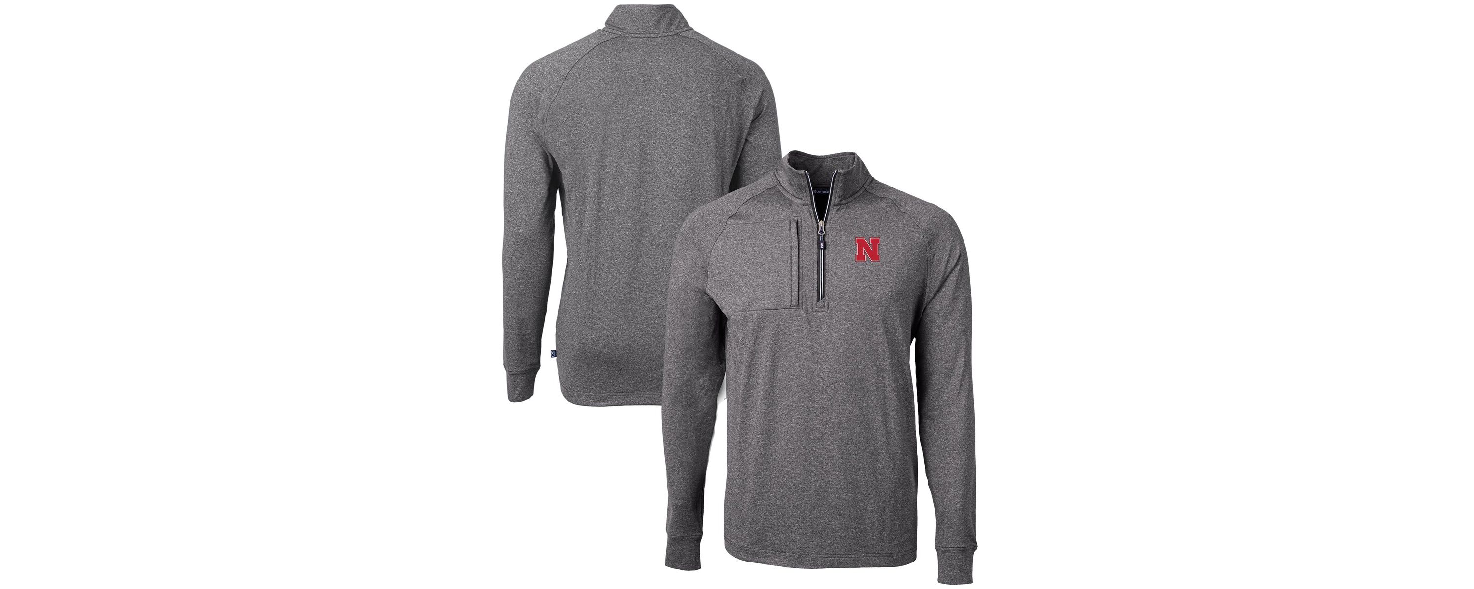 NCAA Nebraska Huskers Big & Tall Adapt Eco Knit Quarter-Zip Pullover Top