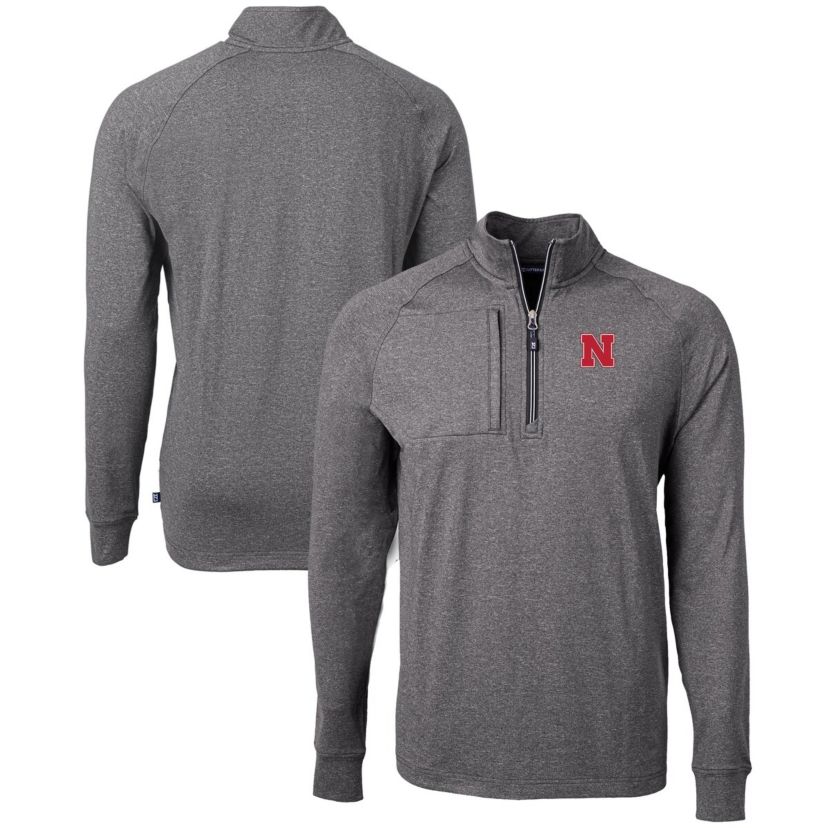 NCAA Nebraska Huskers Big & Tall Adapt Eco Knit Quarter-Zip Pullover Top