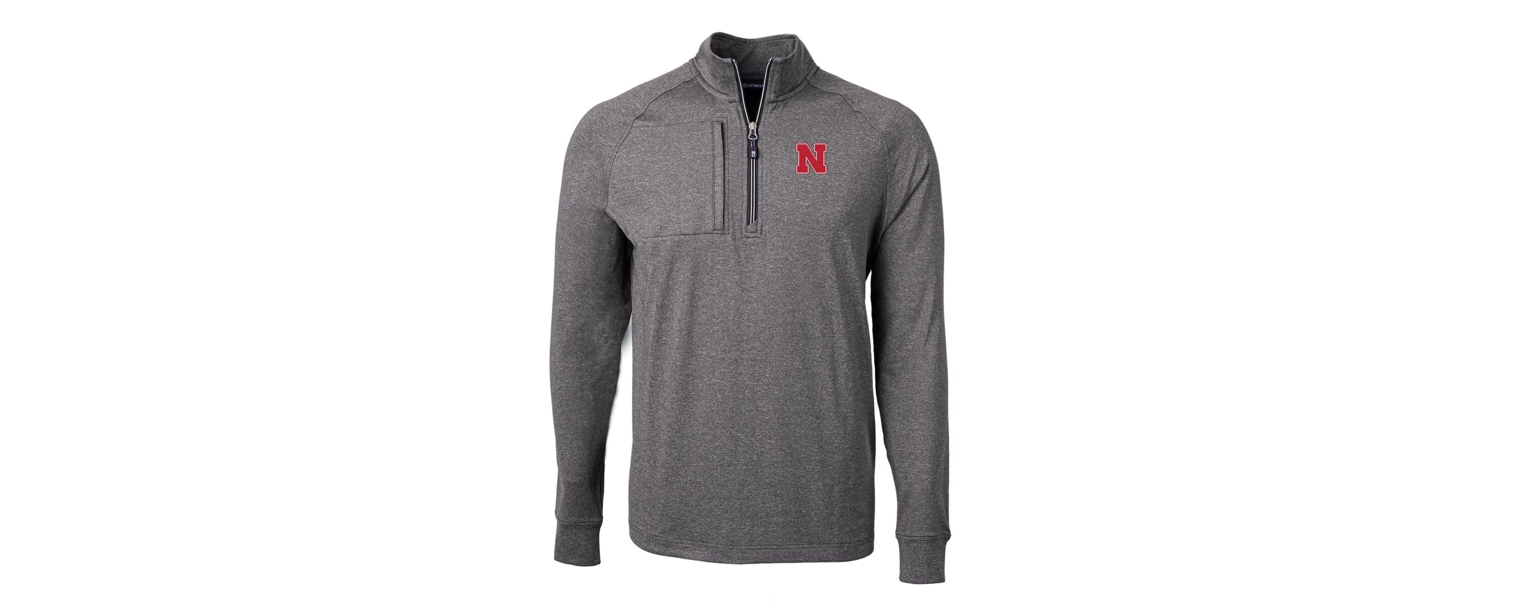 NCAA Nebraska Huskers Big & Tall Adapt Eco Knit Quarter-Zip Pullover Top
