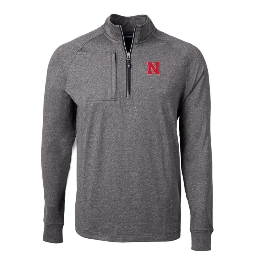 NCAA Nebraska Huskers Big & Tall Adapt Eco Knit Quarter-Zip Pullover Top