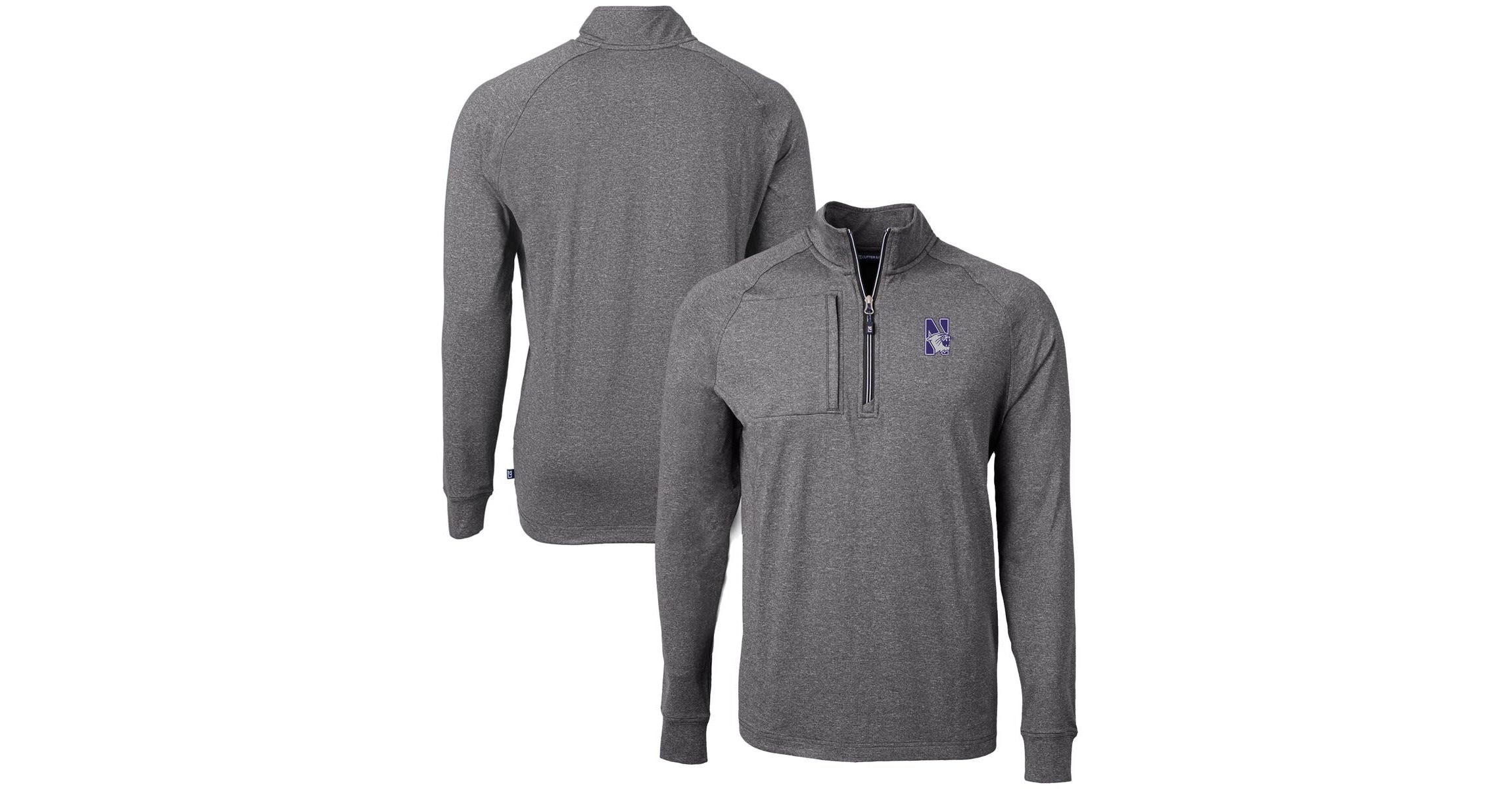 NCAA Northwestern Wildcats Big & Tall Adapt Eco Knit Quarter-Zip Pullover Top