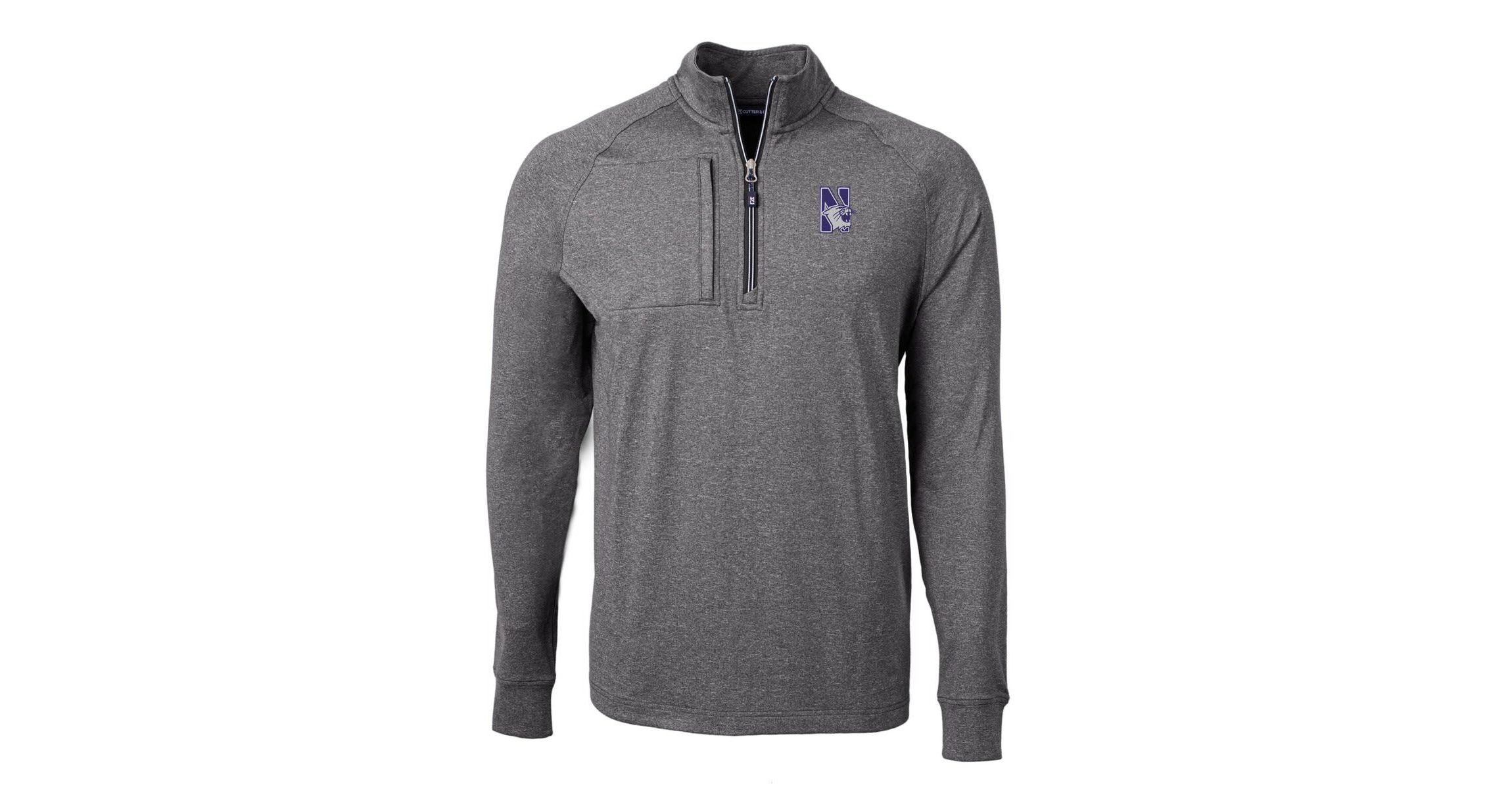 NCAA Northwestern Wildcats Big & Tall Adapt Eco Knit Quarter-Zip Pullover Top