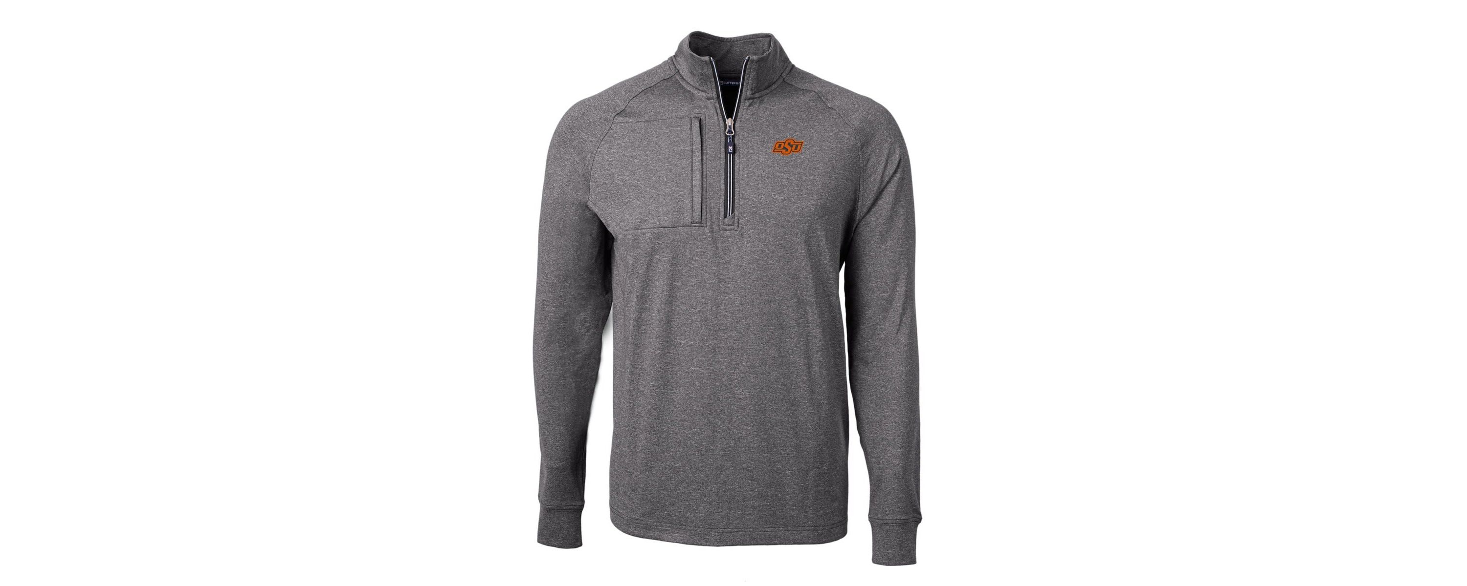NCAA Oklahoma State Cowboys Big & Tall Adapt Eco Knit Quarter-Zip Pullover Top