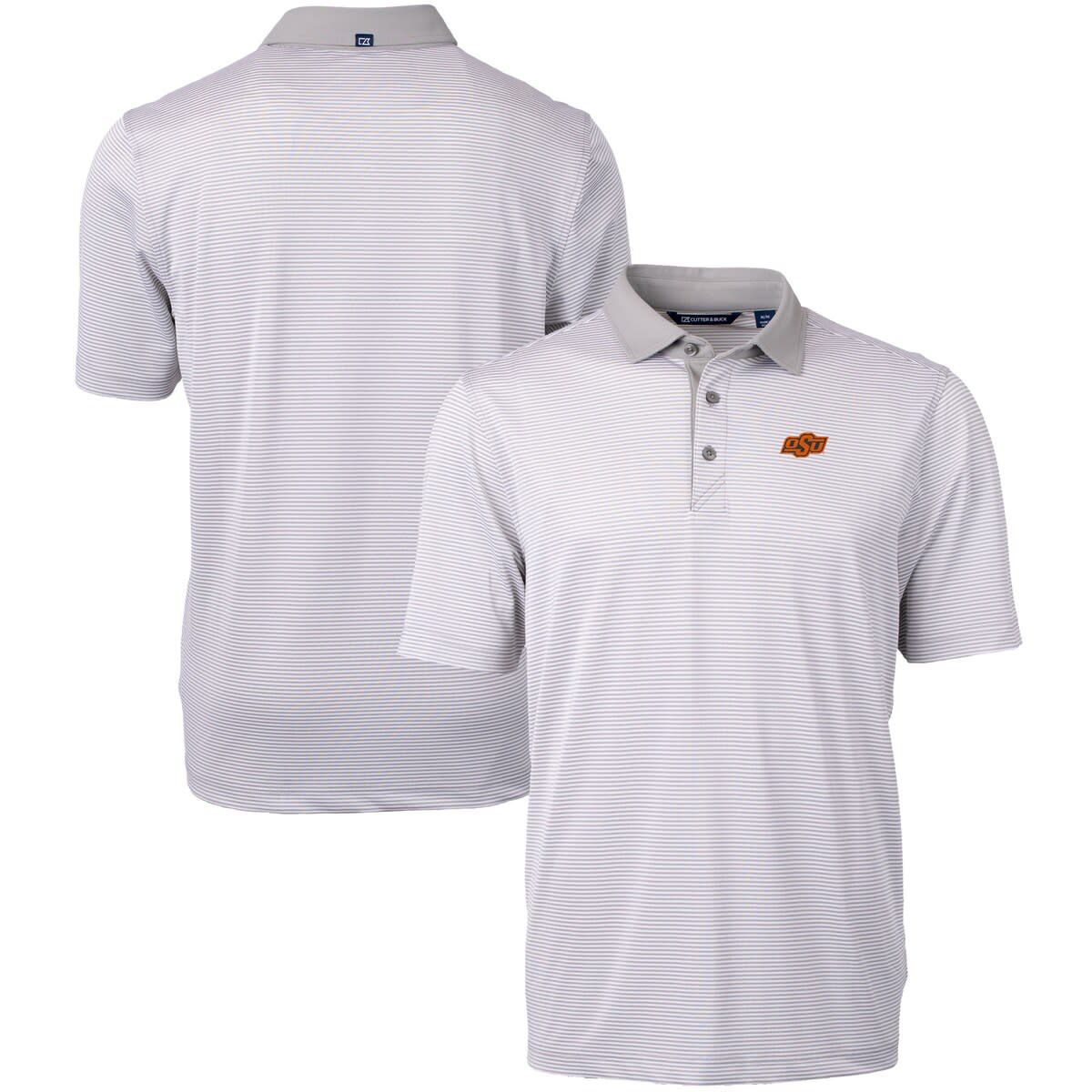 NCAA Oklahoma State Cowboys Big & Tall Virtue Eco Pique Micro Stripe Recycled Polo