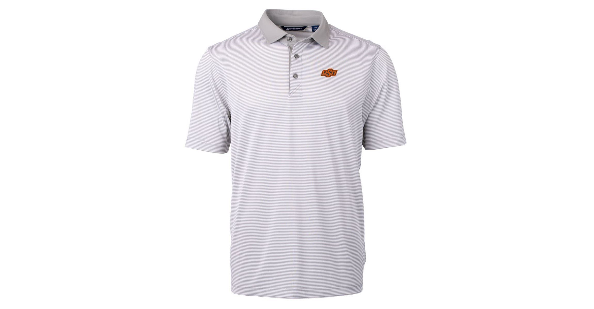 NCAA Oklahoma State Cowboys Big & Tall Virtue Eco Pique Micro Stripe Recycled Polo