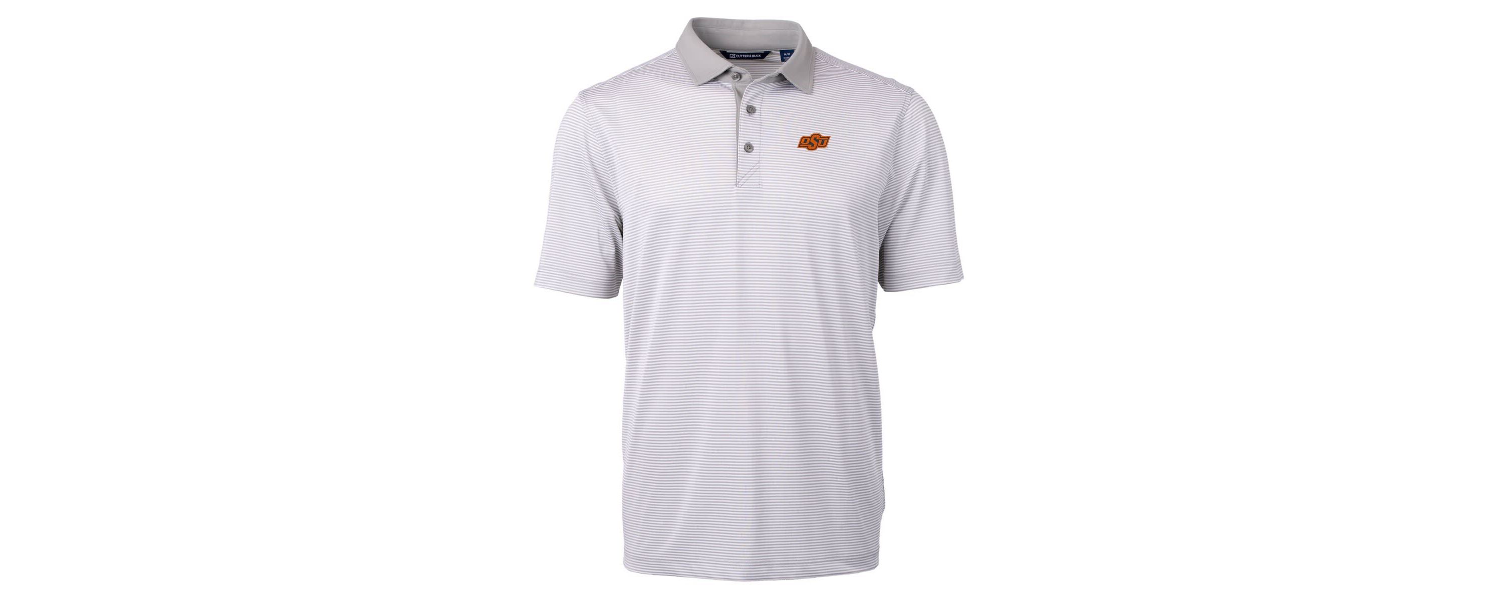 NCAA Oklahoma State Cowboys Big & Tall Virtue Eco Pique Micro Stripe Recycled Polo