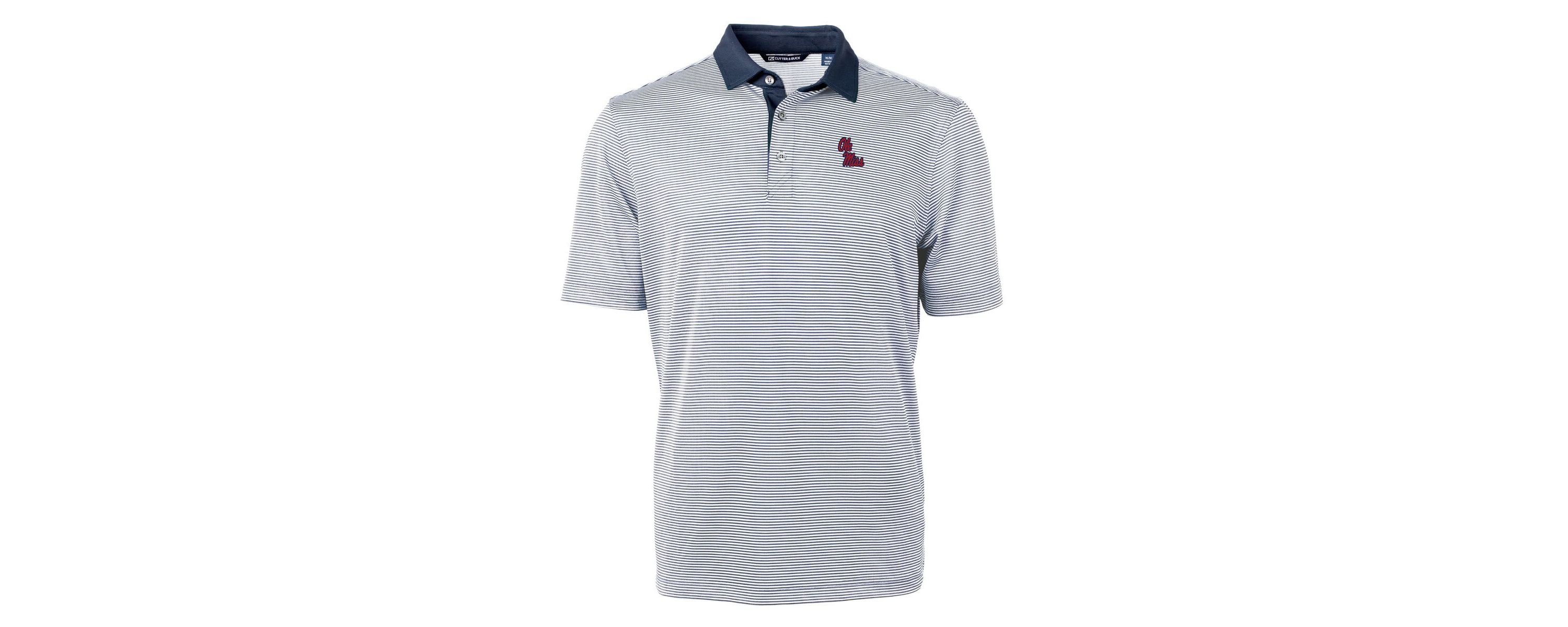 NCAA Ole Miss Rebels Big & Tall Virtue Eco Pique Micro Stripe Recycled Polo