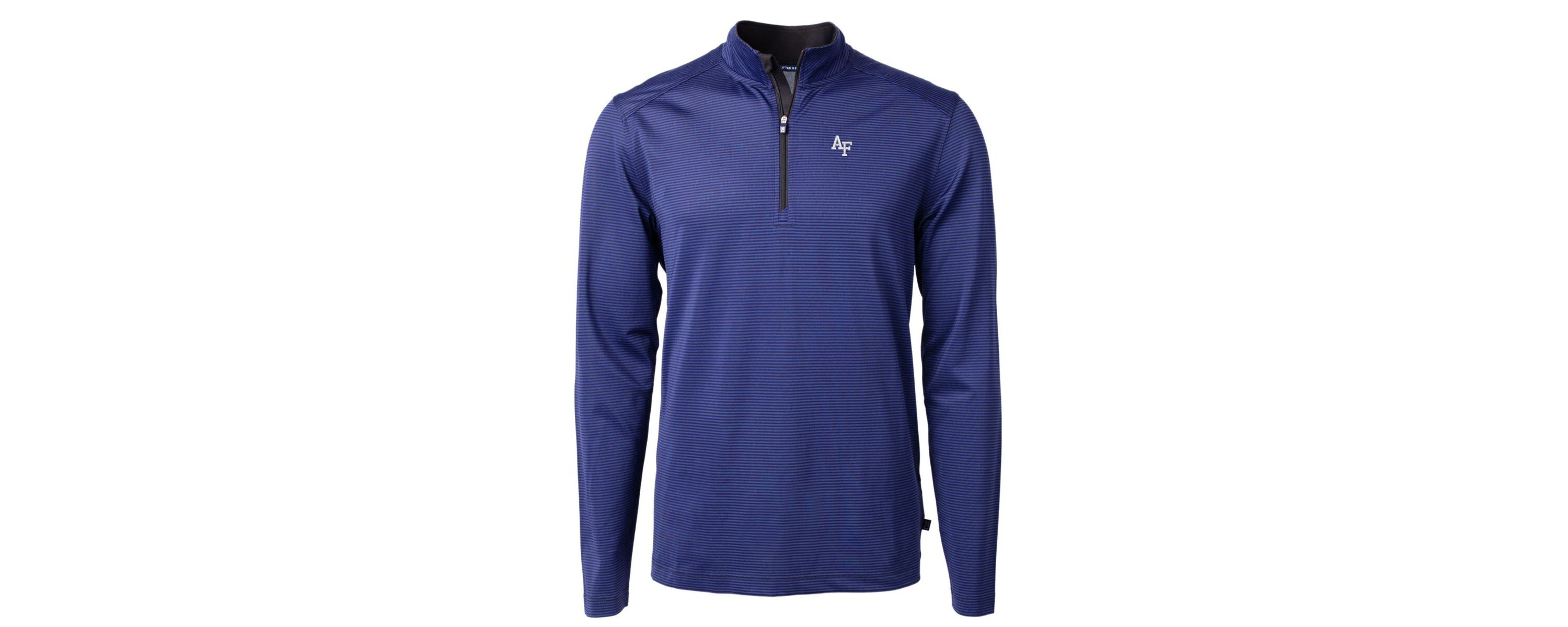 NCAA Air Force Falcons Big & Tall Virtue Eco Pique Micro Stripe Recycled Quarter-Zip Pullover Top