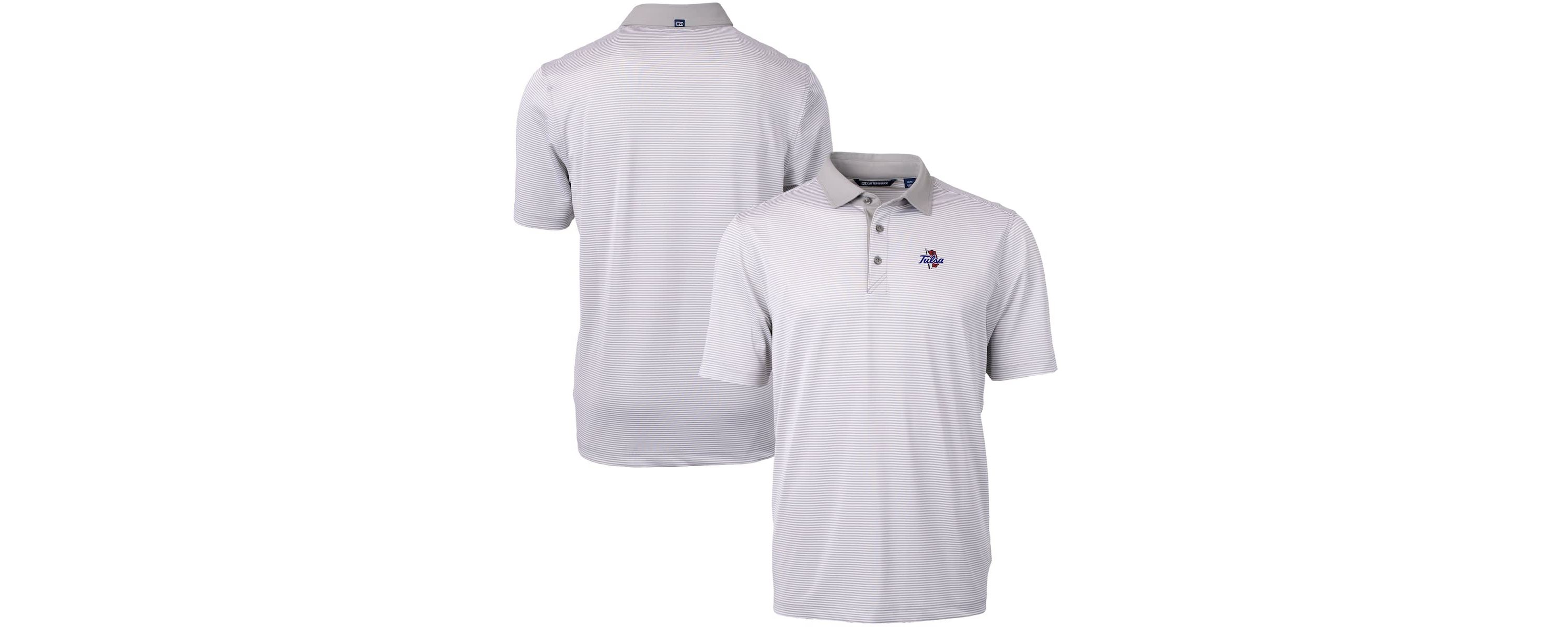 NCAA Tulsa Golden Hurricane Big & Tall Virtue Eco Pique Micro Stripe Recycled Polo