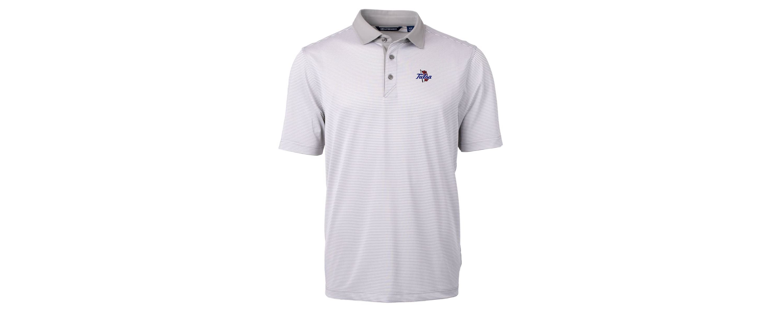NCAA Tulsa Golden Hurricane Big & Tall Virtue Eco Pique Micro Stripe Recycled Polo