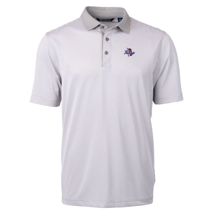 NCAA Tulsa Golden Hurricane Big & Tall Virtue Eco Pique Micro Stripe Recycled Polo