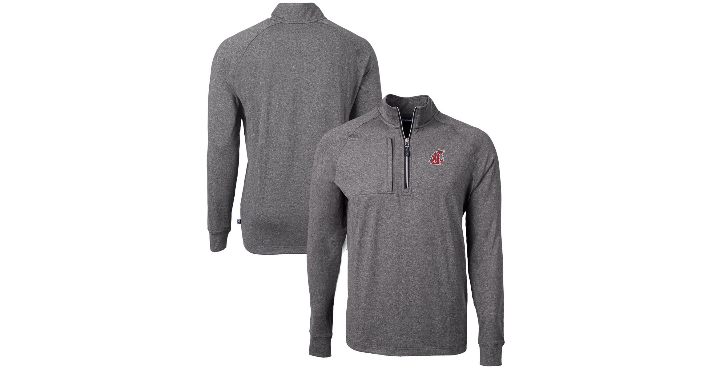 NCAA Washington State Cougars Big & Tall Adapt Eco Knit Quarter-Zip Pullover Top