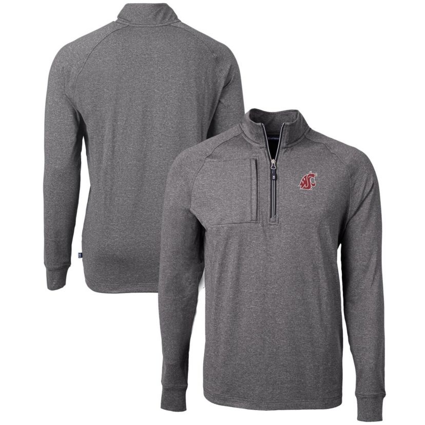 NCAA Washington State Cougars Big & Tall Adapt Eco Knit Quarter-Zip Pullover Top
