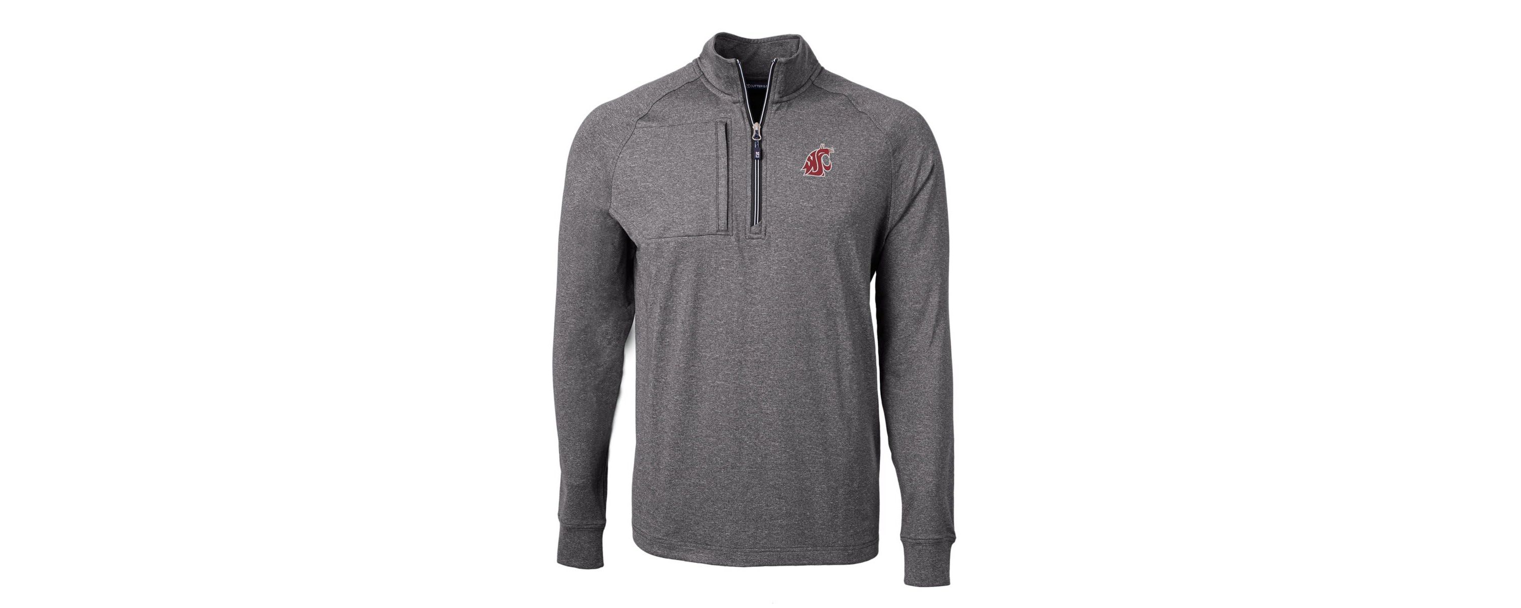 NCAA Washington State Cougars Big & Tall Adapt Eco Knit Quarter-Zip Pullover Top