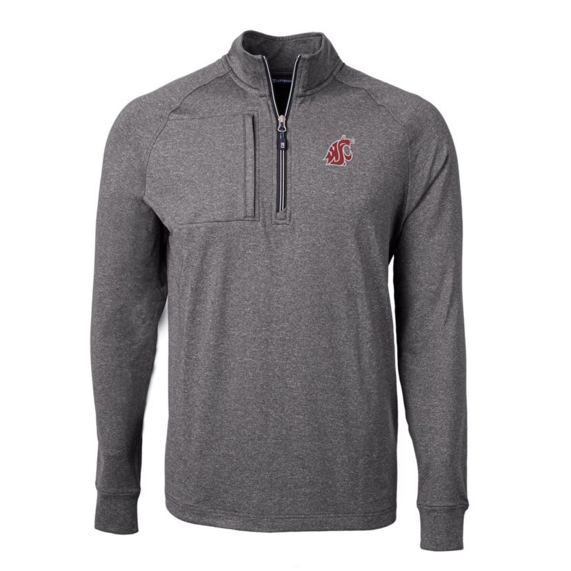 NCAA Washington State Cougars Big & Tall Adapt Eco Knit Quarter-Zip Pullover Top
