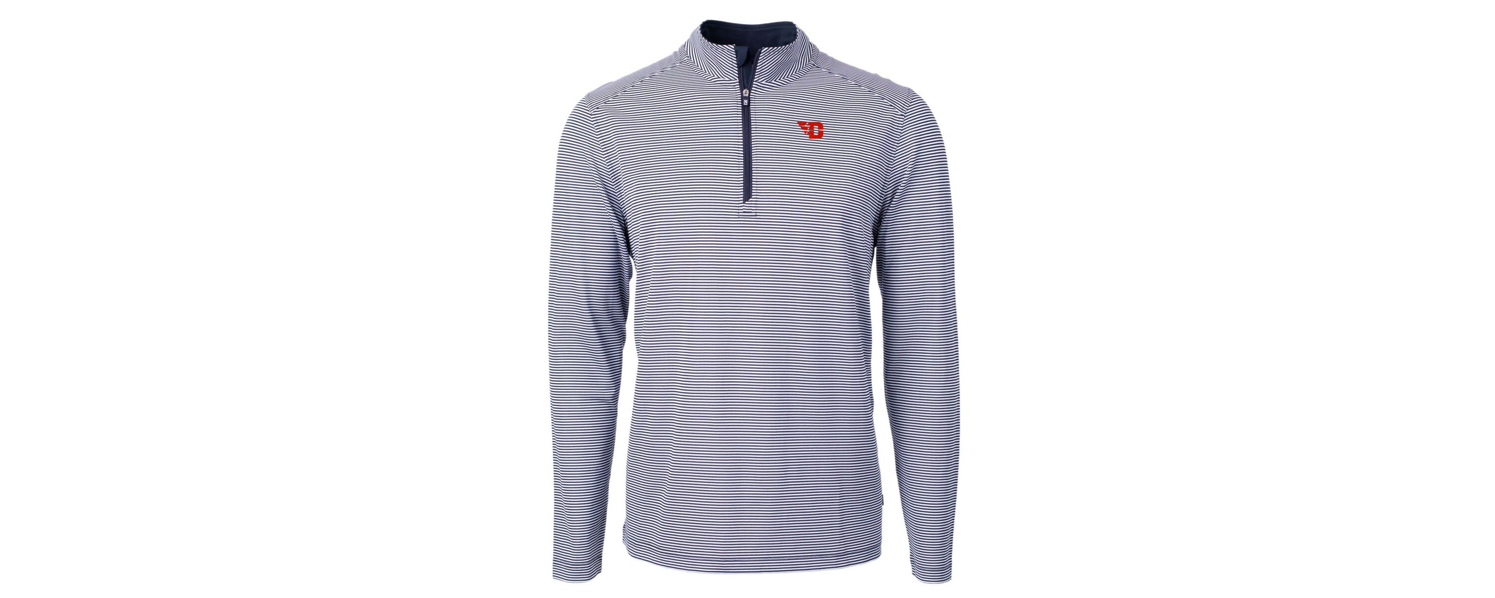 NCAA Dayton Flyers Big & Tall Virtue Eco Pique Micro Stripe Recycled Quarter-Zip Pullover Top