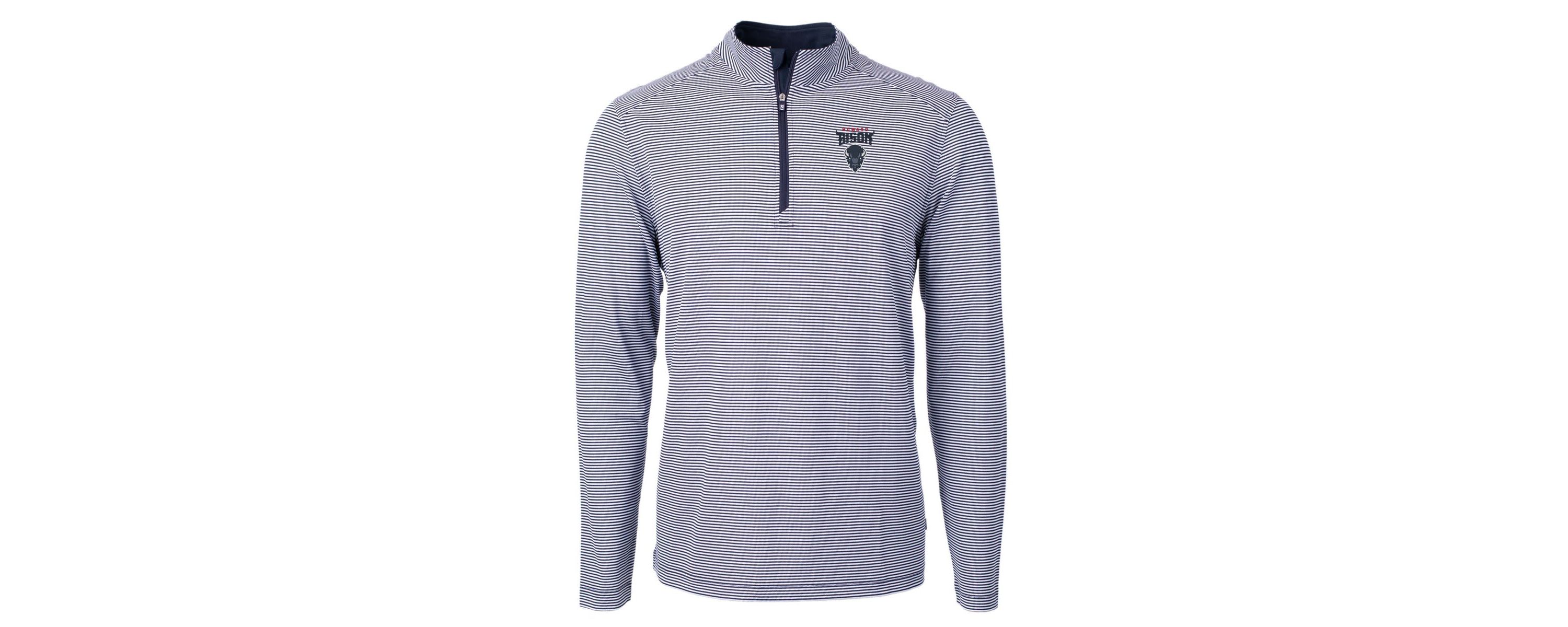 NCAA Howard Bison Big & Tall Virtue Eco Pique Micro Stripe Recycled Quarter-Zip Pullover Top