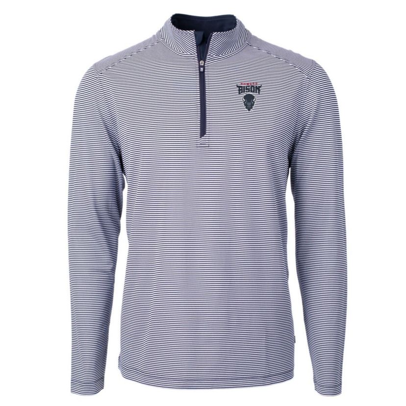NCAA Howard Bison Big & Tall Virtue Eco Pique Micro Stripe Recycled Quarter-Zip Pullover Top