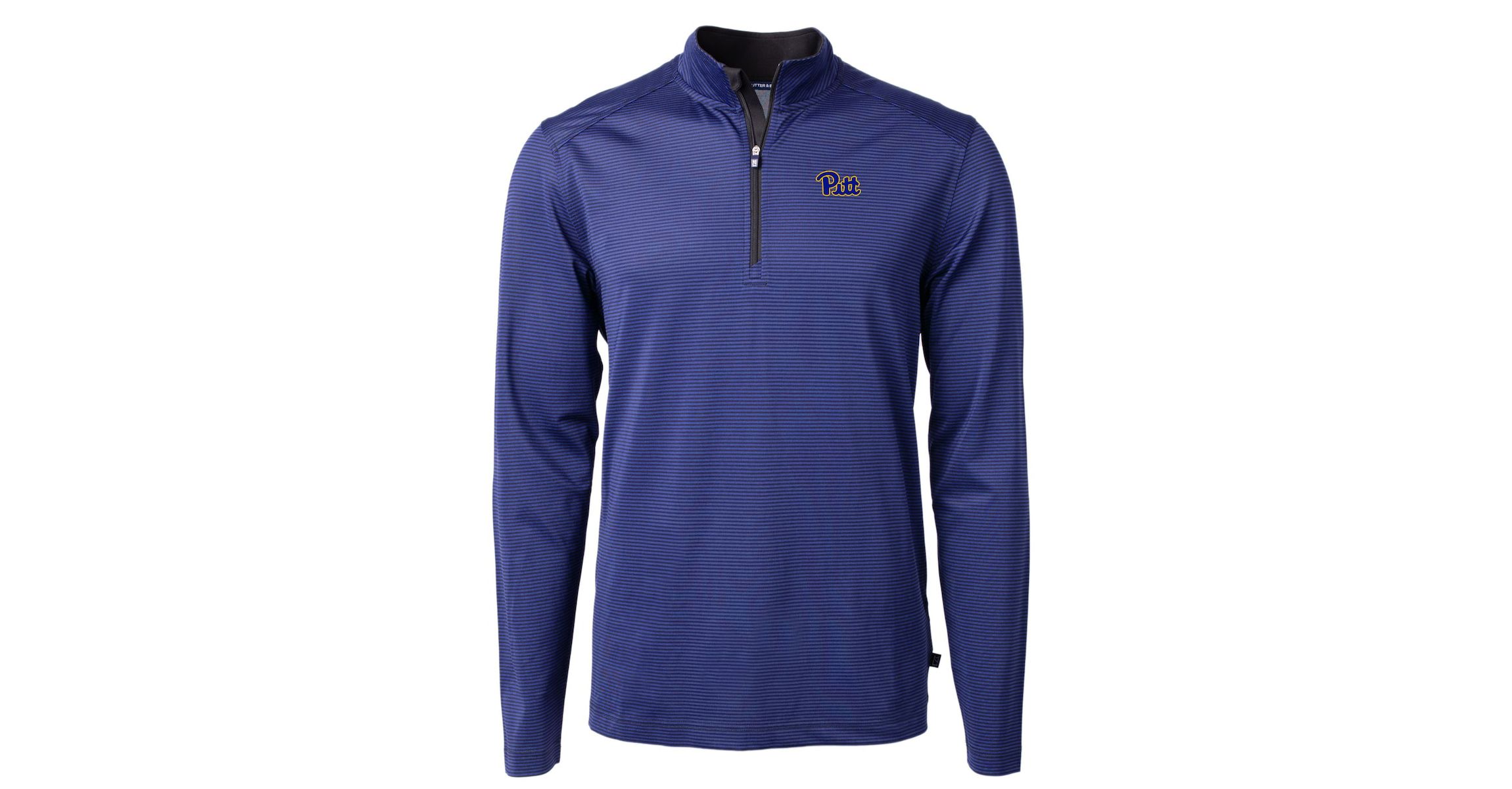 NCAA Pitt Panthers Big & Tall Virtue Eco Pique Micro Stripe Recycled Quarter-Zip Pullover Top