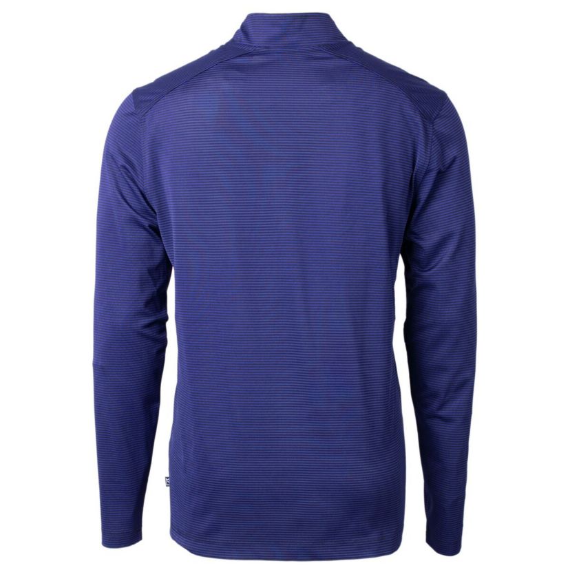 NCAA Pitt Panthers Big & Tall Virtue Eco Pique Micro Stripe Recycled Quarter-Zip Pullover Top
