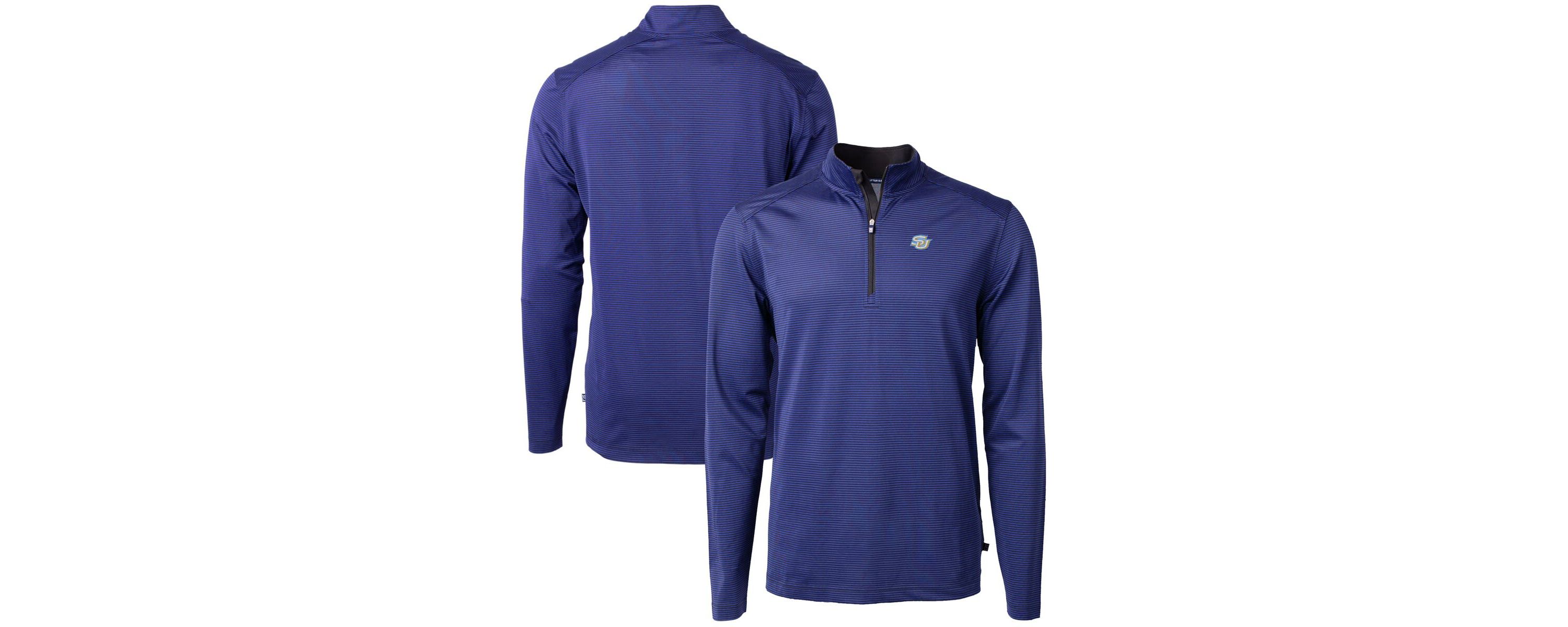 NCAA Southern University Jaguars Big & Tall Virtue Eco Pique Micro Stripe Recycled Quarter-Zip Pullover Top