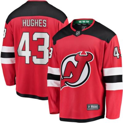 Men's NHL Fanatics Luke Hughes New Jersey Devils Home Breakaway Player Jersey, Red, 5XL
