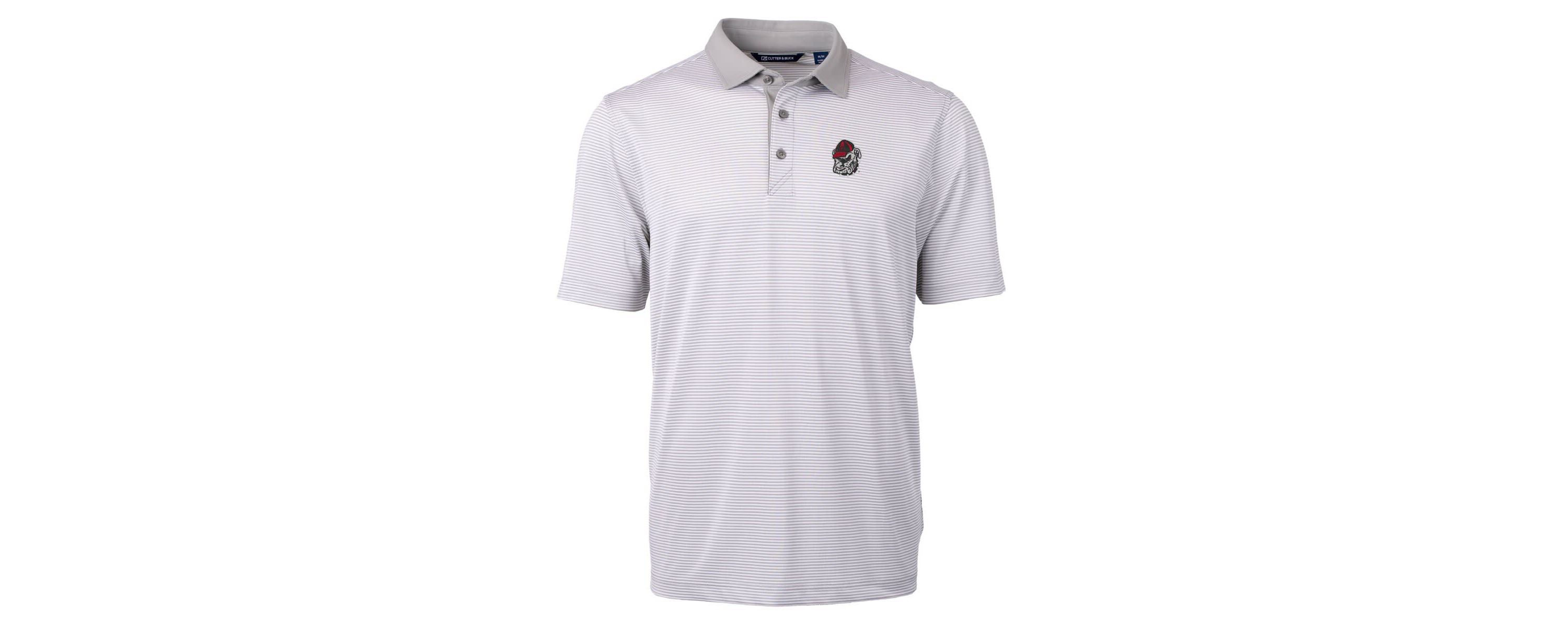 NCAA Georgia Bulldogs Big & Tall Virtue Eco Pique Micro Stripe Recycled Polo