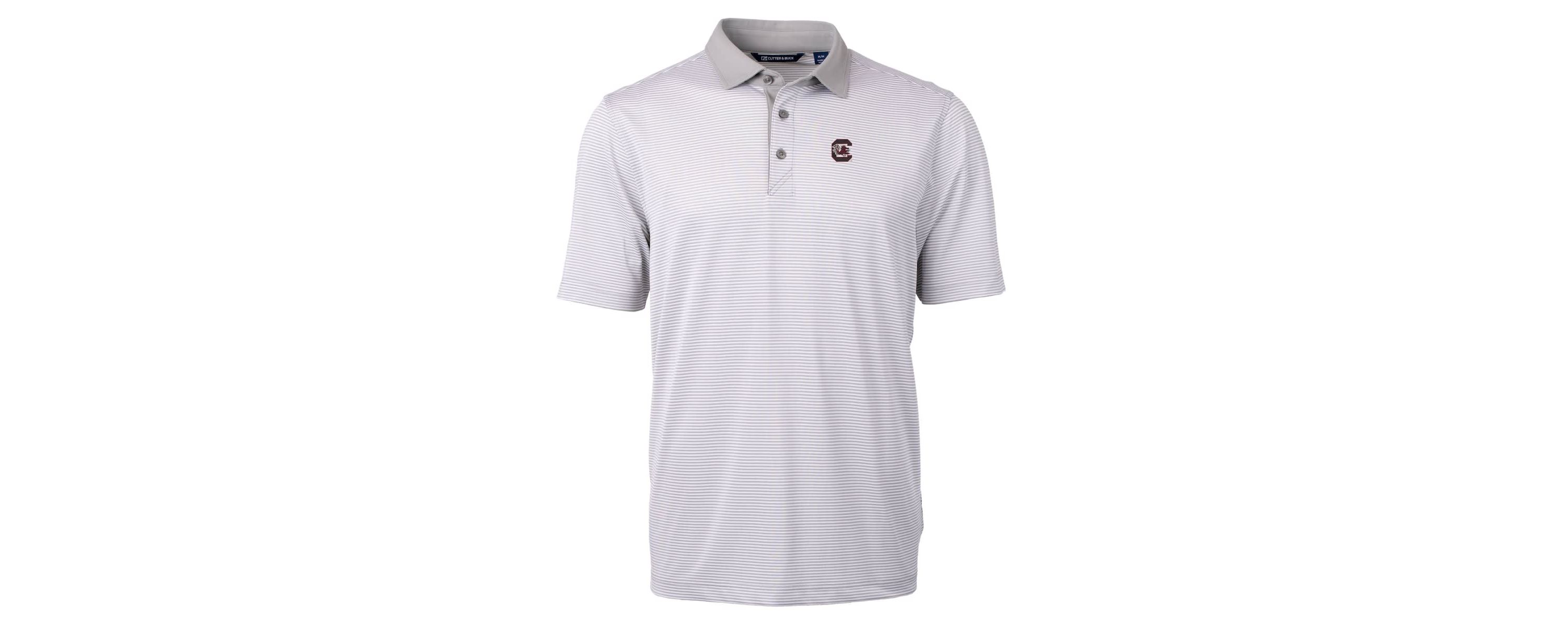 NCAA South Carolina Gamecocks Big & Tall Virtue Eco Pique Micro Stripe Recycled Polo