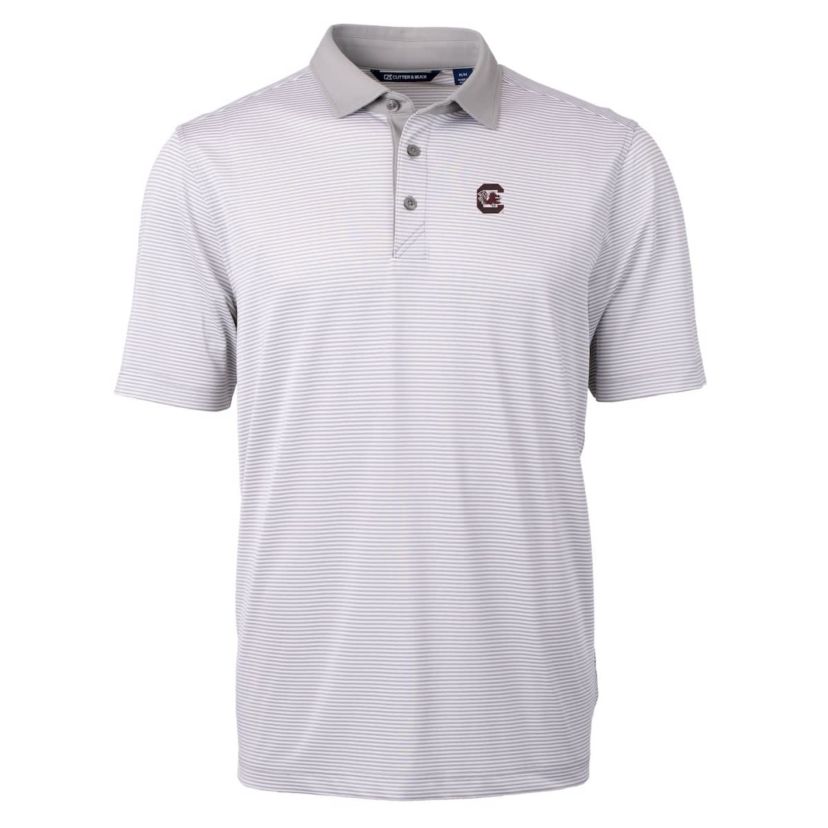 NCAA South Carolina Gamecocks Big & Tall Virtue Eco Pique Micro Stripe Recycled Polo