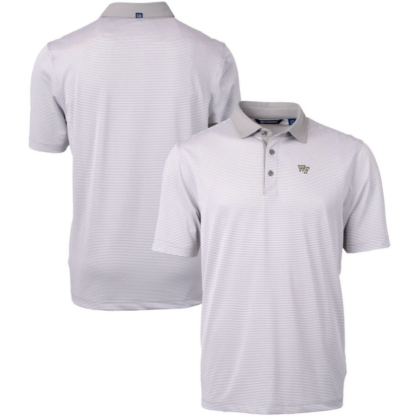 NCAA Wake Forest Demon Deacons Big & Tall Virtue Eco Pique Micro Stripe Recycled Polo